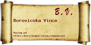 Borovicska Vince névjegykártya